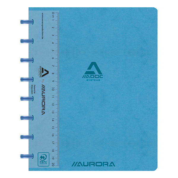 Aurora Adoc cahier ligné avec règle A5 72 feuilles - bleu 3811.741B 330081 - 1