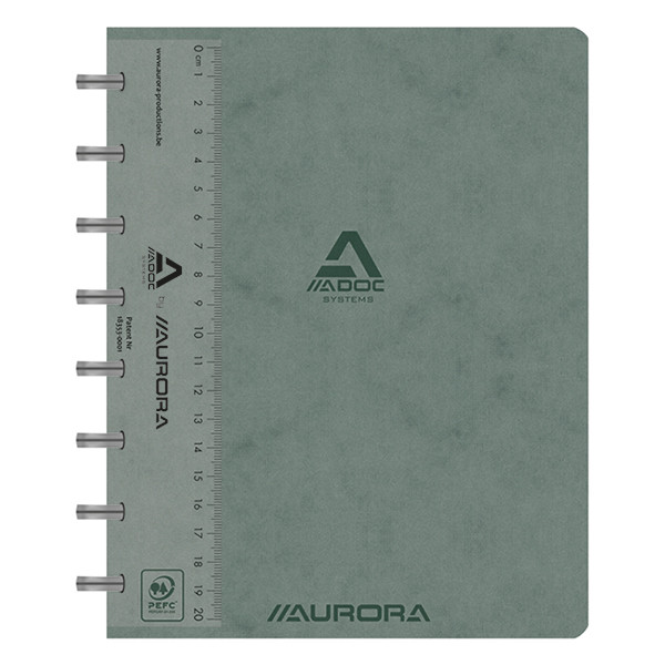 Aurora Adoc cahier ligné avec règle A5 72 feuilles - gris 3811.741GRIS 330080 - 1