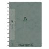 Aurora Adoc cahier quadrillé avec règle A4 72 feuilles (5 mm) - gris