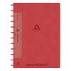 Aurora Adoc cahier quadrillé avec règle A4 72 feuilles (5 mm) - rouge