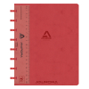 Aurora Adoc cahier quadrillé avec règle A5 72 feuilles (5 mm) - rouge