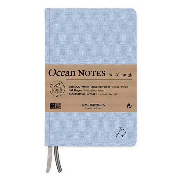Aurora Ocean carnet de notes 145 x 220 mm ligné 96 feuilles - bleu baleine 2396RTB 330067 - 1