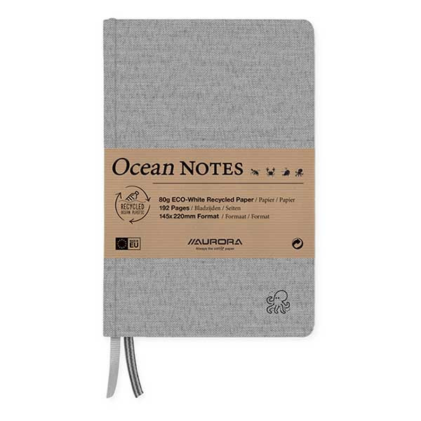 Aurora Ocean carnet de notes 145 x 220 mm ligné 96 feuilles - pieuvre noire 2396RTZ 330070 - 1
