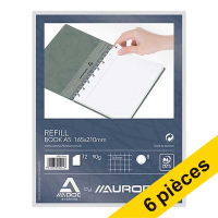 Offre : 6x Aurora Adoc recharge pour cahier A5 à carreaux 5 mm 72 feuilles