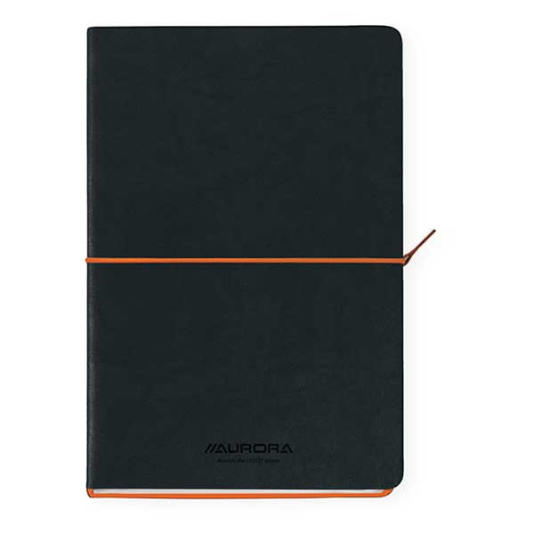 Aurora Tesoro carnet de notes A5 ligné 96 feuilles - noir/orange 2396TESO 330078 - 1