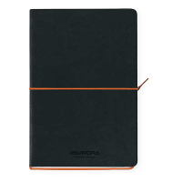 Aurora Tesoro carnet de notes A5 ligné 96 feuilles - noir/orange 2396TESO 330078