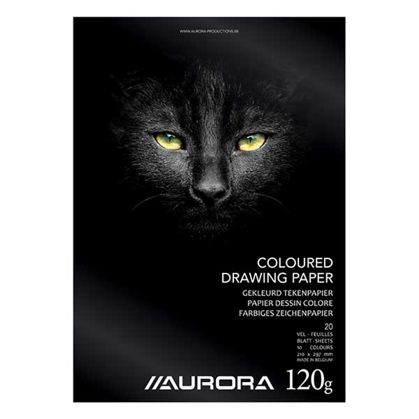 Aurora bloc à dessin A4 papier coloré 120 g/m² (20 feuilles) BL47 330072 - 1