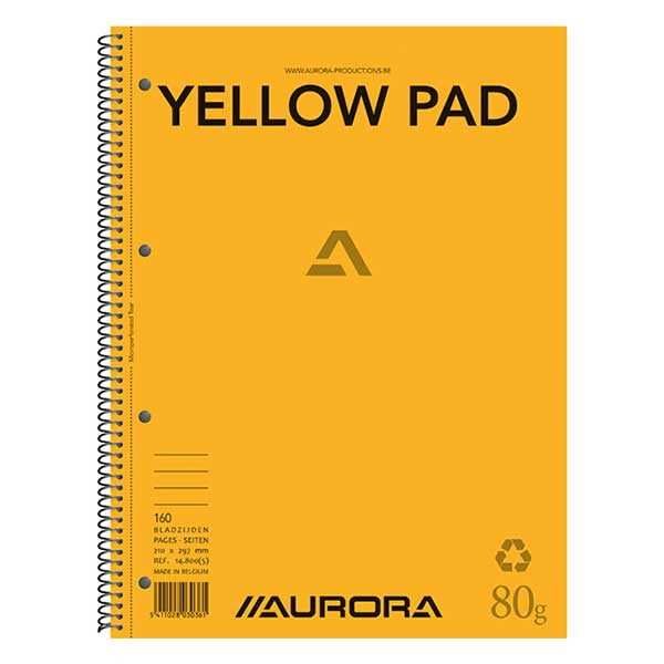 Aurora bloc de cours A4 ligné 80 g/m² 80 feuilles papier chamois 14.8005 330045 - 1