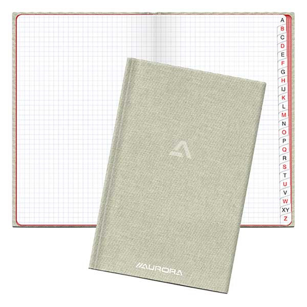 Aurora carnet de notes répertoire A-Z 145 x 220 mm quadrillé 96 feuilles (5 mm) - gris R2396SQ5 330066 - 1