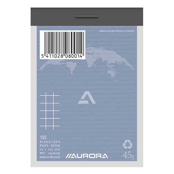 Aurora de cours A7 quadrillé 5 mm 45 g/m² 100 feuilles 1400LQ5 330055 - 1