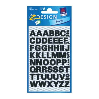 Z-Design Étiquettes lettres et chiffres à coller Lettres schwarz -  transparente Folie