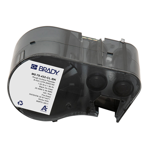 Brady Étiquettes en polyester Brady M5-78-432-CL-BK 25,4 mm x 48,26 mm (d'origine) - noir sur transparent M5-78-432-CL-BK 148410 - 1