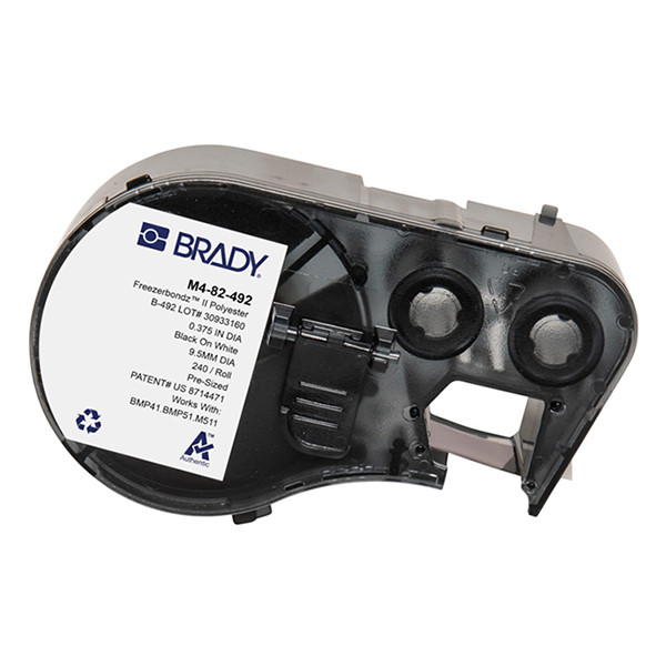Brady M4-82-492 FreezerBondz étiquettes polyester Ø 9,53 mm (d'origine) - noir sur blanc M4-82-492 148252 - 1