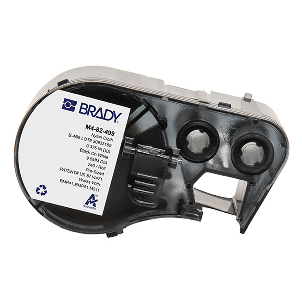 Brady M4-82-499 étiquettes en tissu nylon Ø 9,53 mm (d'origine) - noir sur blanc M4-82-499 148250 - 1