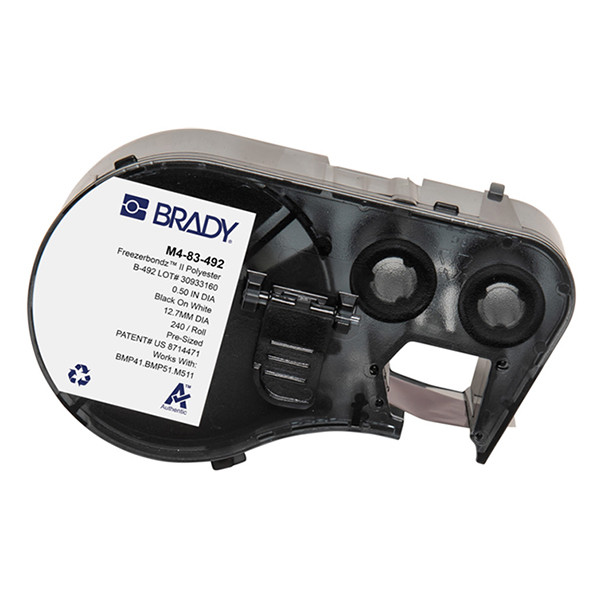 Brady M4-83-492 FreezerBondz étiquettes polyester Ø 12,7 mm (d'origine) - noir sur blanc M4-83-492 148248 - 1