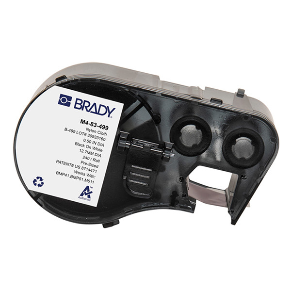 Brady M4-83-499 étiquettes en tissu nylon Ø 12,7 mm (d'origine) - noir sur blanc M4-83-499 148246 - 1
