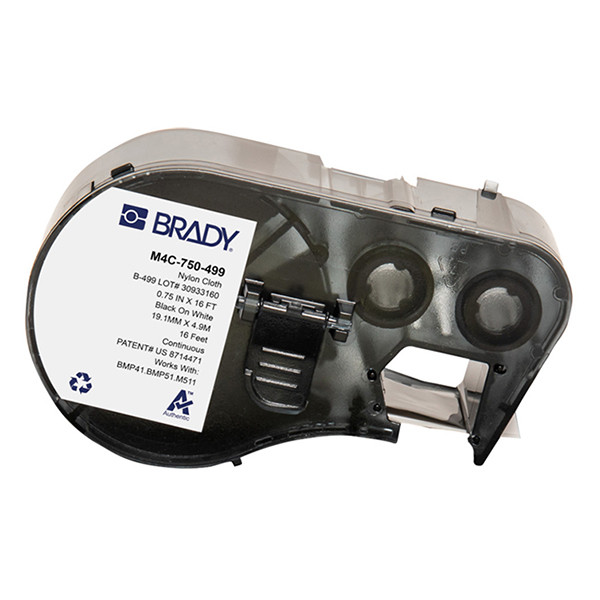 Brady M4C-750-499 étiquettes en nylon 19,05 mm x 4,88 m (d'origine) - noir sur blanc M4C-750-499 148188 - 1