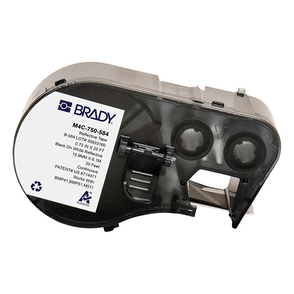 Brady M4C-750-584 étiquettes en plastique 19,05 mm x 6,10 m (d'origine) - noir sur blanc M4C-750-584 148378 - 1