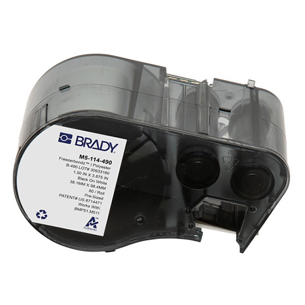 Brady M5-114-490 Freezerbondz étiquettes polyester 38,1 mm x 95,25 (d'origine) - noir sur blanc M5-114-490 148314 - 1