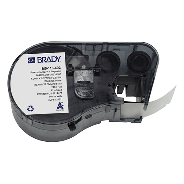 Brady M5-118-492 FreezerBondz étiquettes en polyester 25,4 mm x 9,53 mm (d'origine) - noir sur blanc M5-118-492 148304 - 1