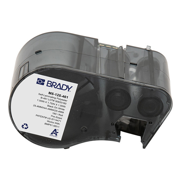 Brady M5-125-461 étiquettes en polyester laminé 44,45 mm x 25,40 mm (d'origine) - noir sur blanc M5-125-461 148001 - 1