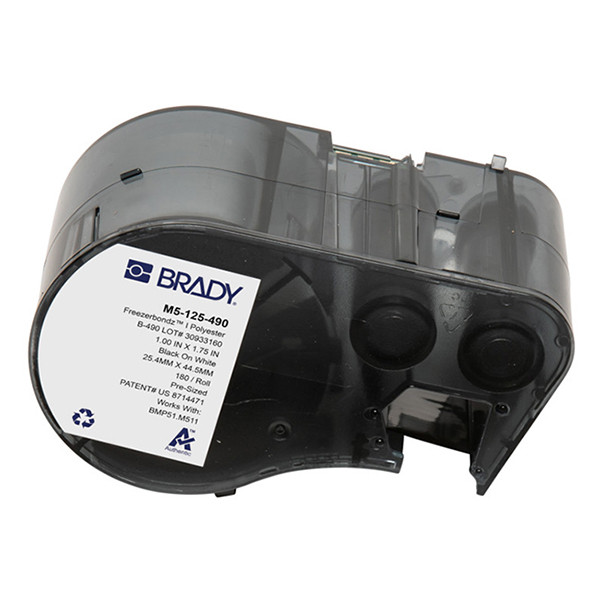 Brady M5-125-490 FreezerBondz étiquettes en polyester 25,4 mm x 44,45 mm (d'origine) - noir sur blanc M5-125-490 148294 - 1