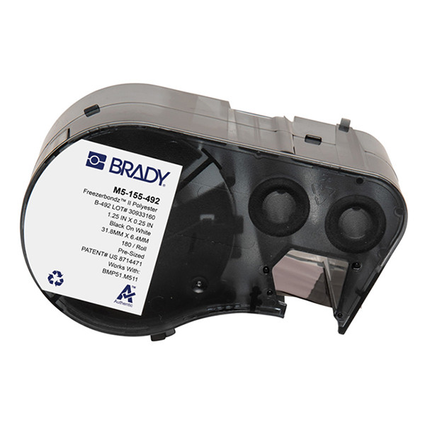 Brady M5-155-492 étiquettes en polyester Freezerbondz 6,35 mm x 31,75 mm (d'origine) - noir sur blanc M5-155-492 148284 - 1