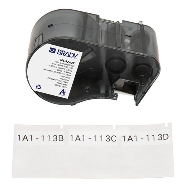 Brady M5-32-427 étiquettes en vinyle laminé 38,1 mm x 38,1 mm x 12,7 mm (d'origine) M5-32-427 146297 - 1