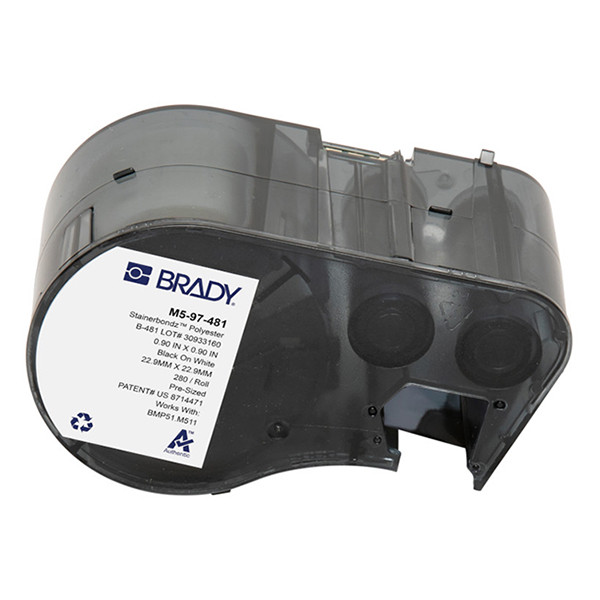 Brady M5-97-481 étiquettes en polyester 22,86 mm x 22,86 mm (d'origine) - noir sur blanc M5-97-481 147998 - 1