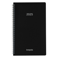 Brepols Breform Polyprop agenda journalier 2025 avec division par heure (1 jour par page) 6 langues - noir 0.516.4910.01.4.0 261452