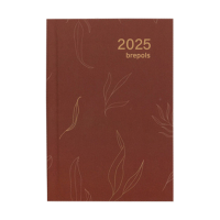 Brepols Delta Tropical Flowers agenda semainier 2025 (1 semaine sur 2 pages) 6 langues - marron 0.834.0765.99.6.0BR 261517