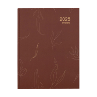 Brepols Timing Tropical Flowers agenda semainier 2025 avec division par heurer (papier ivoire) 6 langues - marron 0.136.0765.99.6.0BR 261463