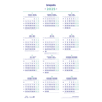 Brepols affiche calendrier annuel 2025 40 x 60,5 cm (4 langues) 1.840.9900.00.0.0 261427