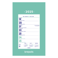 Brepols calendrier sur plaque 1 semaine 2025 19 x 31 cm (4 langues) 1.850.9900.00.6.0 261423