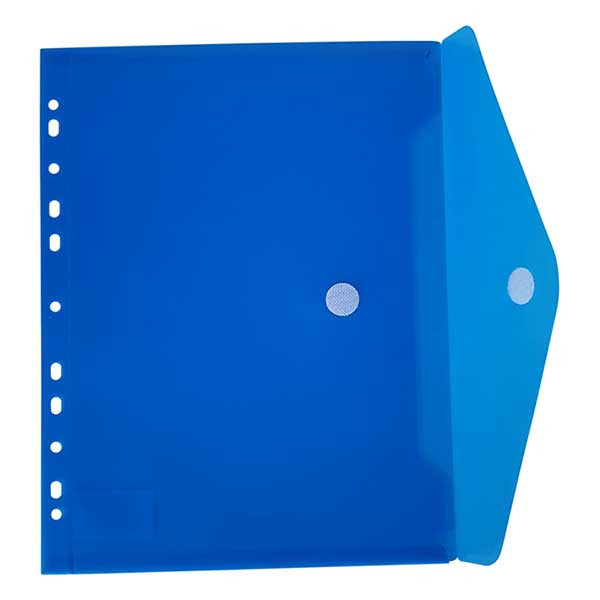 Bronyl enveloppe de documents A4 avec perforation - bleu transparent 99302 402837 - 2