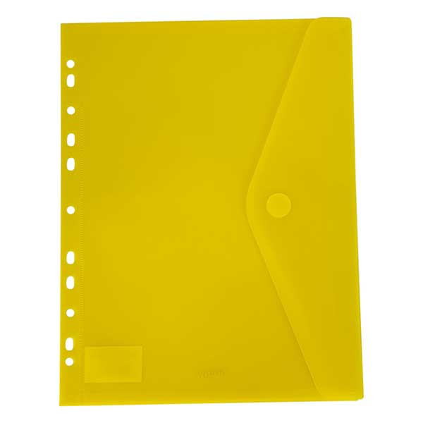 Bronyl enveloppe de documents A4 avec perforation - jaune transparent 99305 402840 - 1