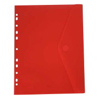 Bronyl enveloppe de documents A4 avec perforation - rouge transparent 99303 402838