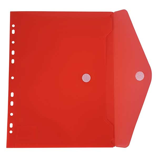 Bronyl enveloppe de documents A4 avec perforation - rouge transparent 99303 402838 - 2