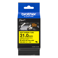 Brother HSe-661E étiquette pour gaine thermorétractable 31 mm (d'origine) - noir sur jaune HSE661E 350644
