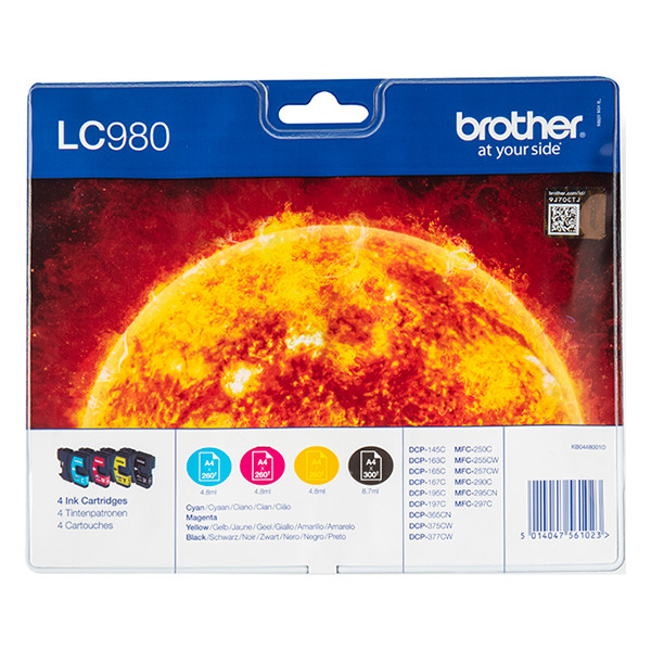 Brother LC-980VALBP multipack 4 cartouches (d'origine) LC980VALBP LC980VALBPDR 029078 - 1