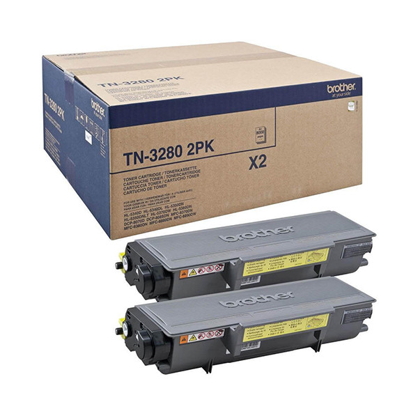 Brother TN-3280 toner haute capacité duopack (d'origine) - noir TN3280TWIN 833418 - 1