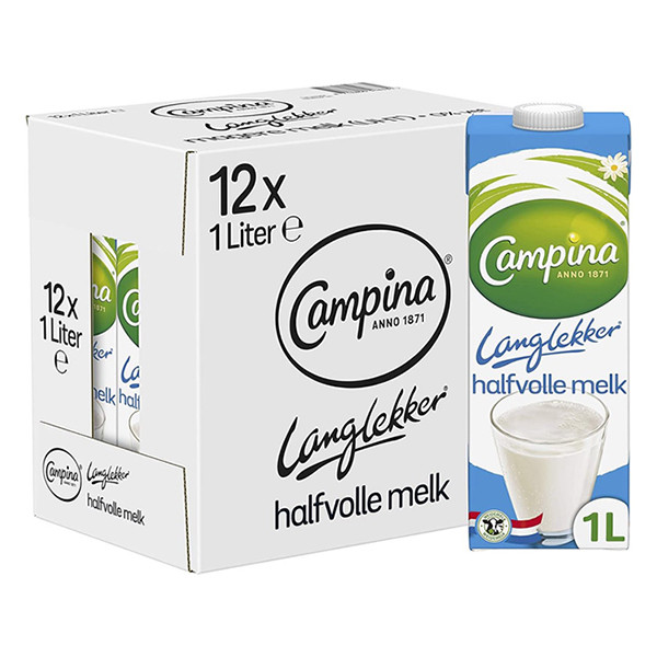 Campina Langlekker lait demi-écrémé 1 litre (12 pièces) 9514 423867 - 2