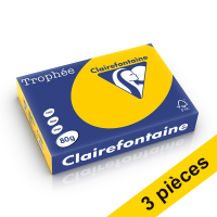 Offre : 3x Clairefontaine papier couleur 80 g/m² A4 (500 feuilles) - jaune tournesol