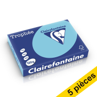 Offre : 5x Clairefontaine papier couleur 120 g/m² A4 (250 feuilles) - bleu alizé