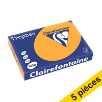 Offre : 5x Clairefontaine papier couleur 120 g/m² A4 (250 feuilles) - clémentine