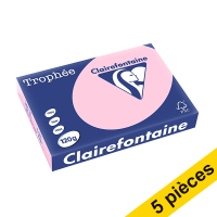 Offre : 5x Clairefontaine papier couleur 120 g/m² A4 (250 feuilles) - rose
