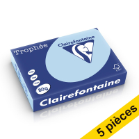 Offre : 5x Clairefontaine papier couleur 80 g/m² A4 (500 feuilles) - bleu vif