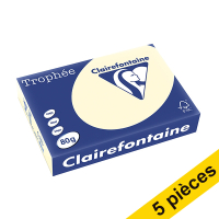 Offre : 5x Clairefontaine papier couleur 80 g/m² A4 (500 feuilles) - ivoire