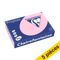 Offre : 5x Clairefontaine papier couleur 80 g/m² A4 (500 feuilles) - rose