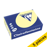 Offre : 5x Clairefontaine papier couleur 80 g/m² A5 (500 feuilles) - canari